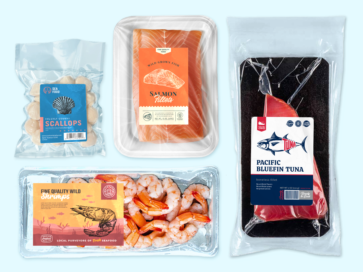 Label solution for seafood packaging